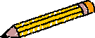 Clipart of a pencil; Size=135 pixels wide